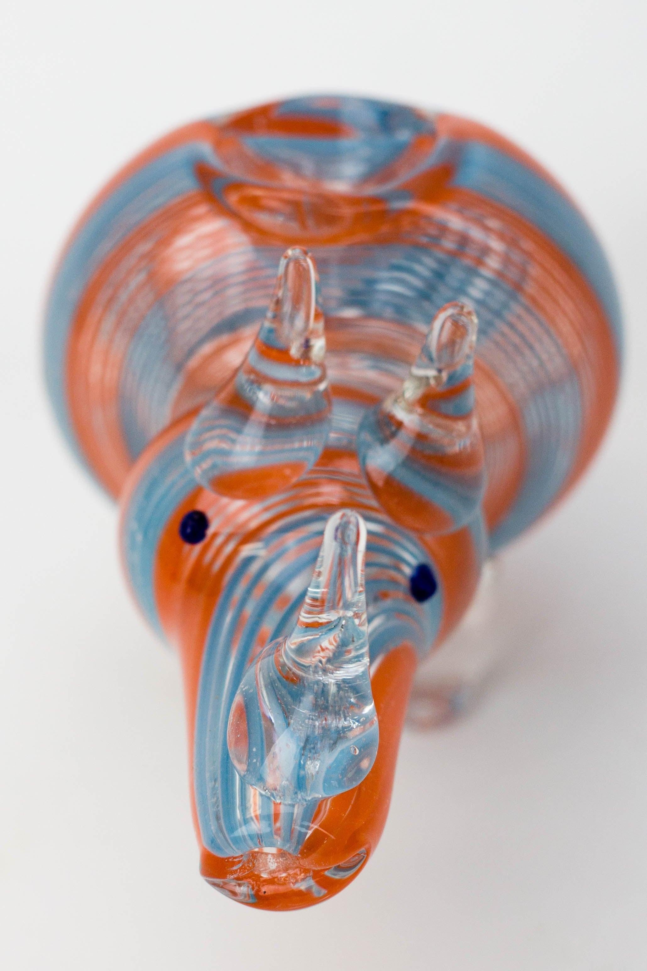 Standing Rhino glass hand pipe
