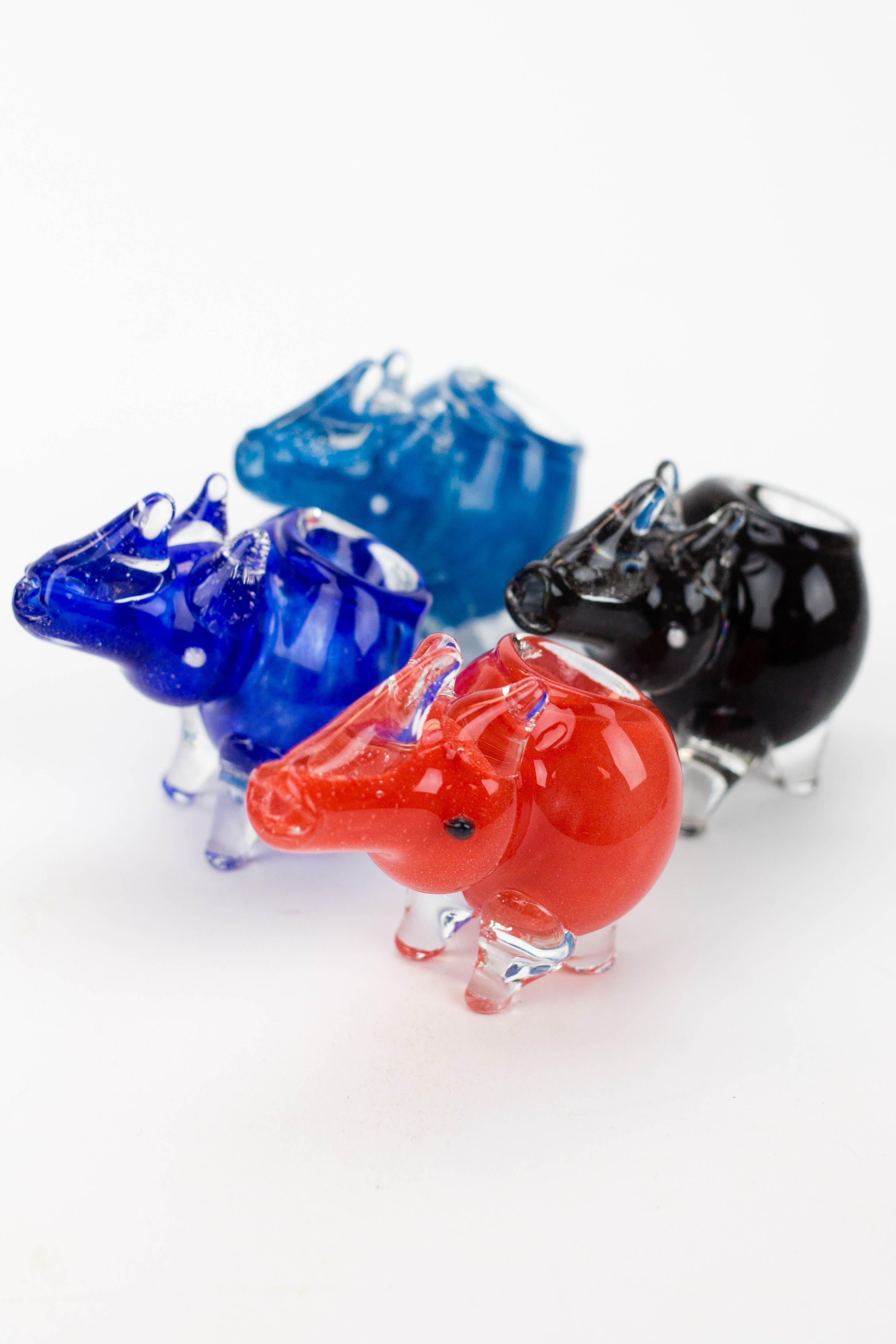 Small Rhino glass hand pipe Main image
