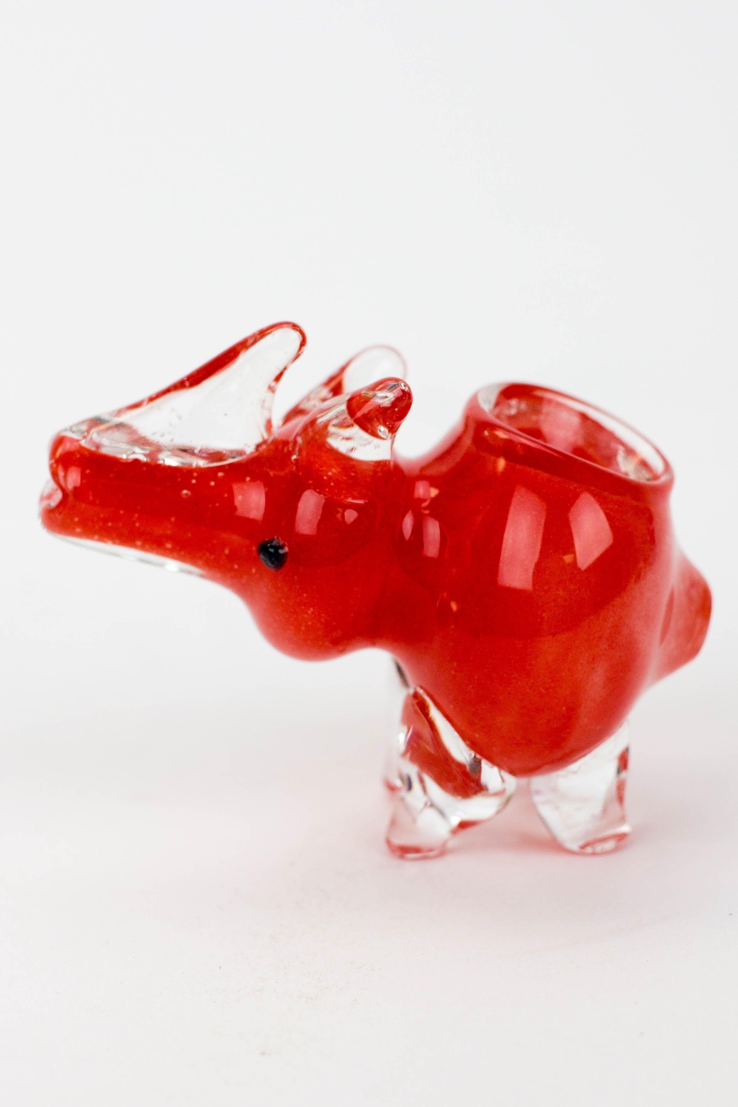 Small Rhino glass hand pipe Secondary image