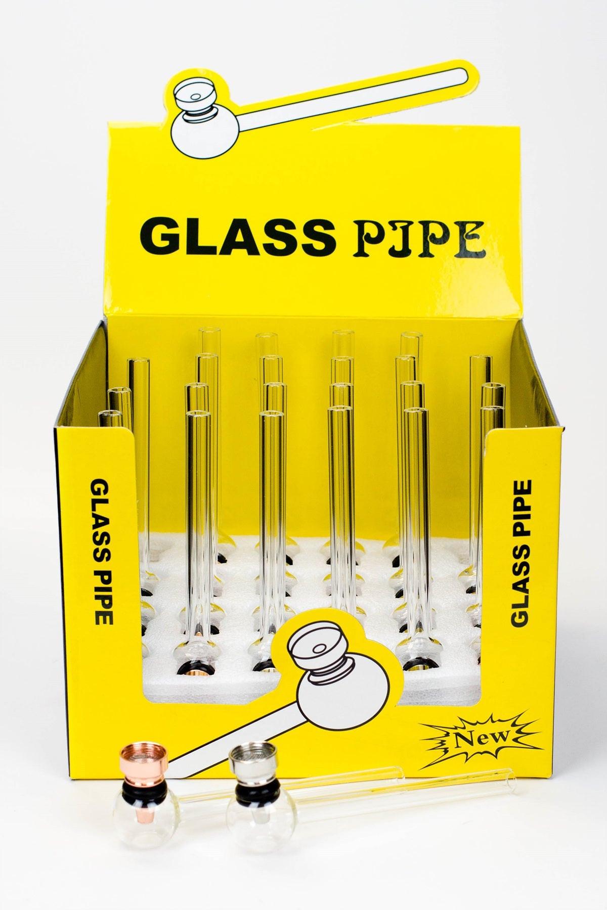 5.5" Glass tube pipe TP001 with metal screen Box of 24 Main image