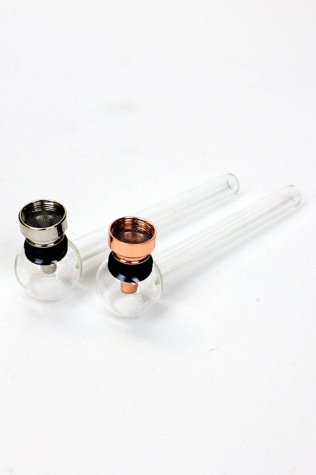 5.5" Glass tube pipe TP001 with metal screen Box of 24