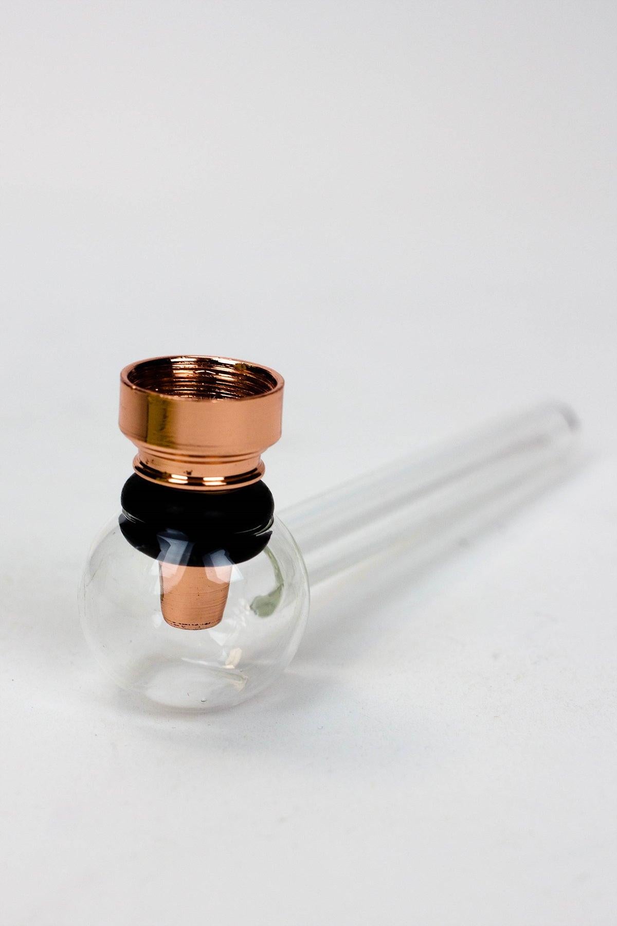 5.5" Glass tube pipe TP001 with metal screen Box of 24
