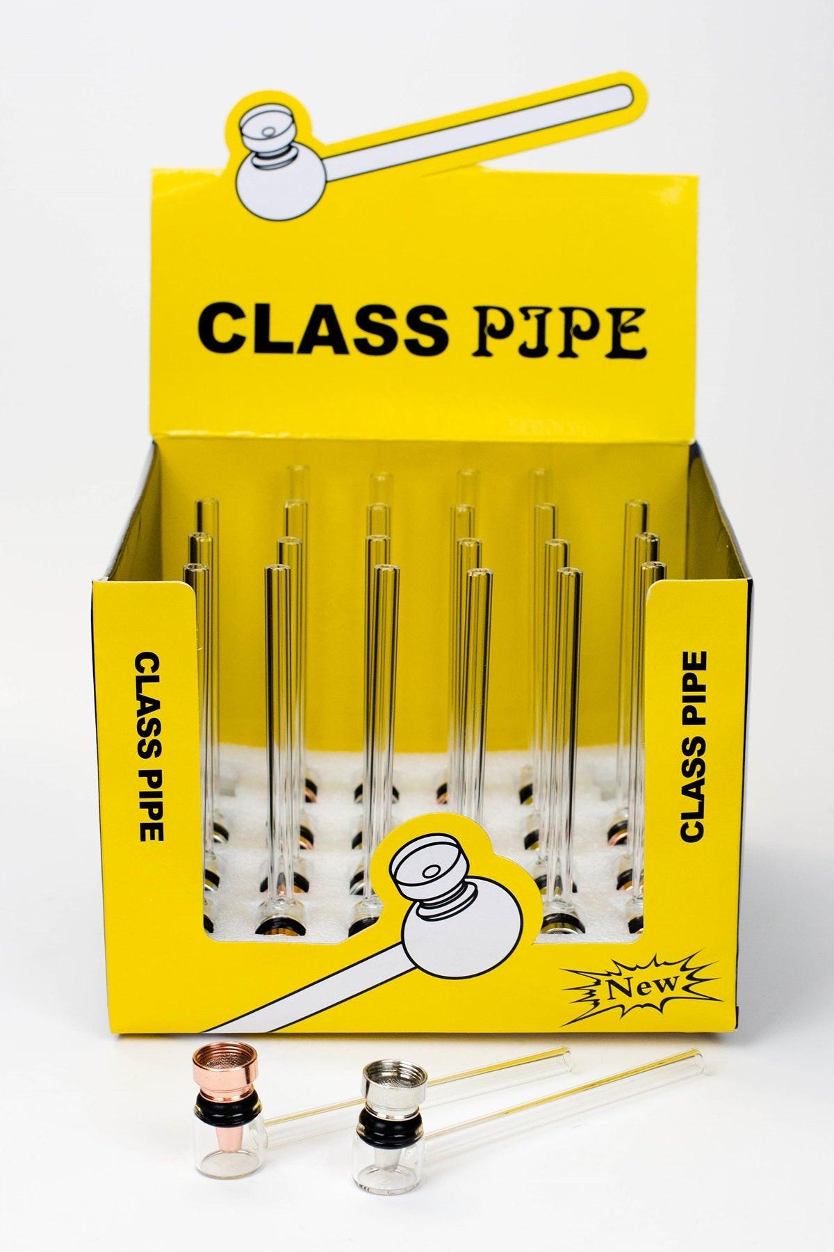 5.5" Glass tube pipe TP004 with metal screen Box of 24 Main image