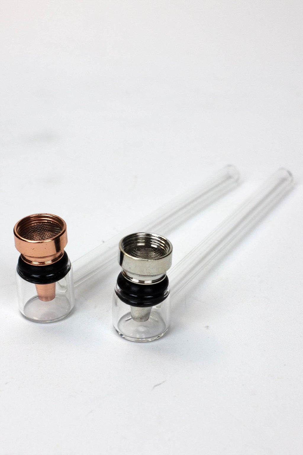 5.5" Glass tube pipe TP004 with metal screen Box of 24