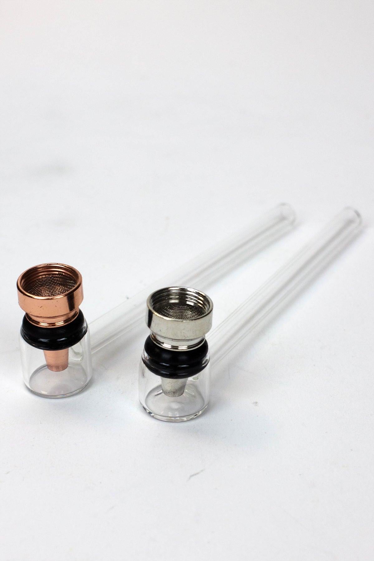 5.5" Glass tube pipe TP004 with metal screen Box of 24