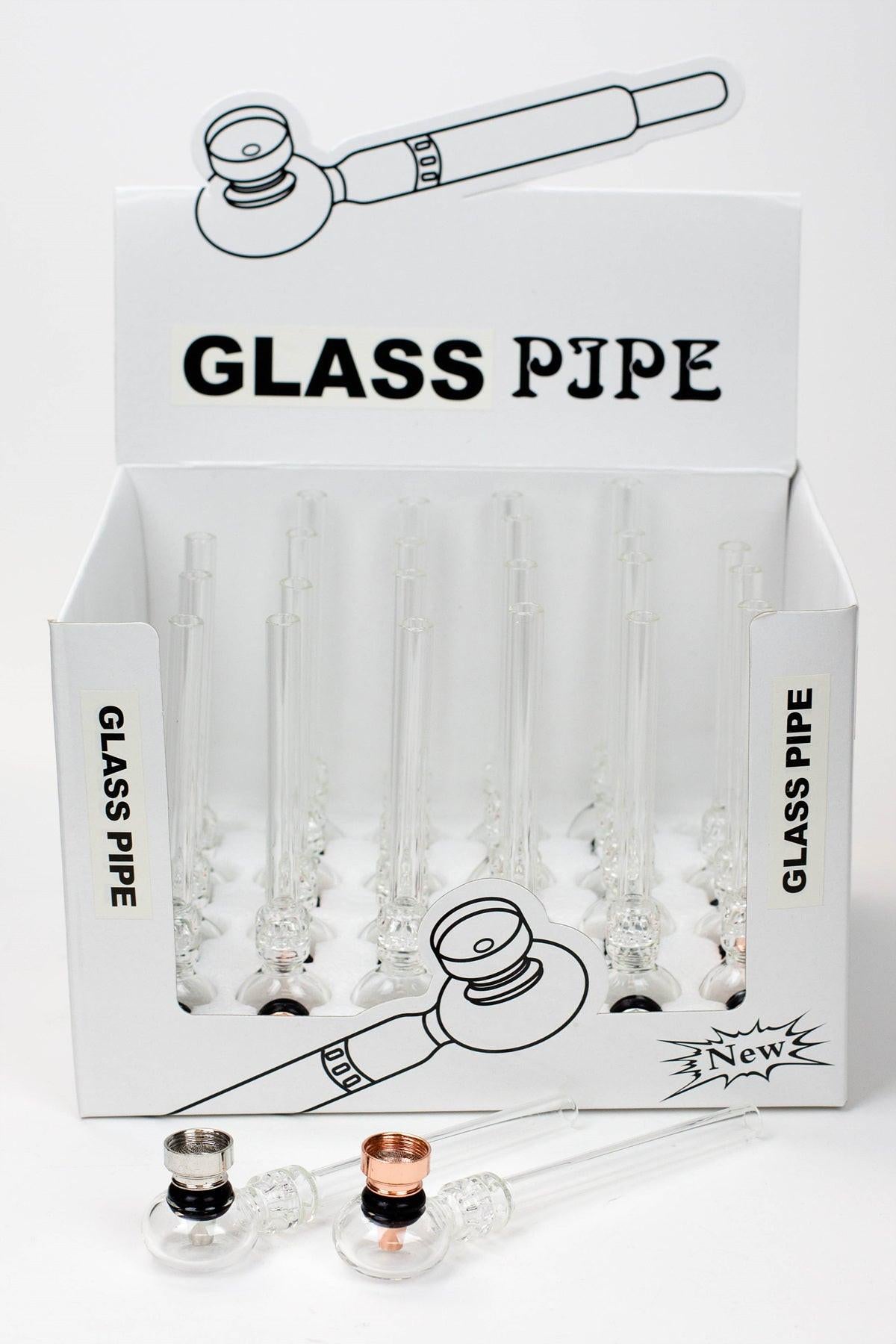 5.5" Glass tube pipe TP005 with metal screen Box of 24 Main image