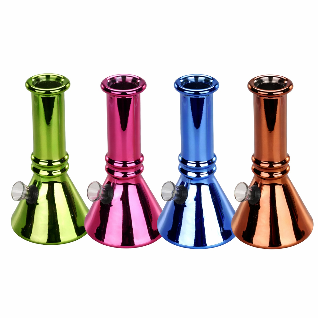 6″ Lume Beaker Mini Glass Bong – Metallic Finish [JBLMIN-03-16] Main image