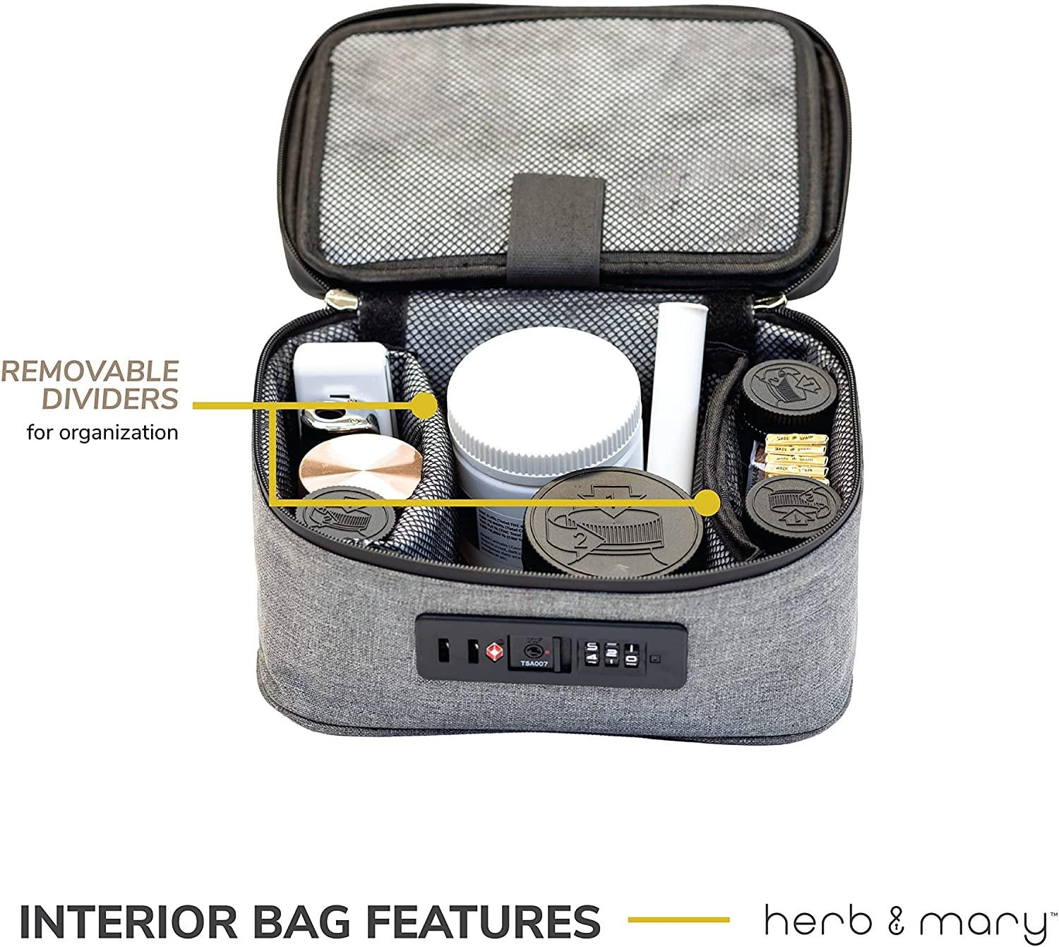Herb & Mary | Smell Proof Accessories Storage Stash Case w/Integrated Combo Lock (Medium)