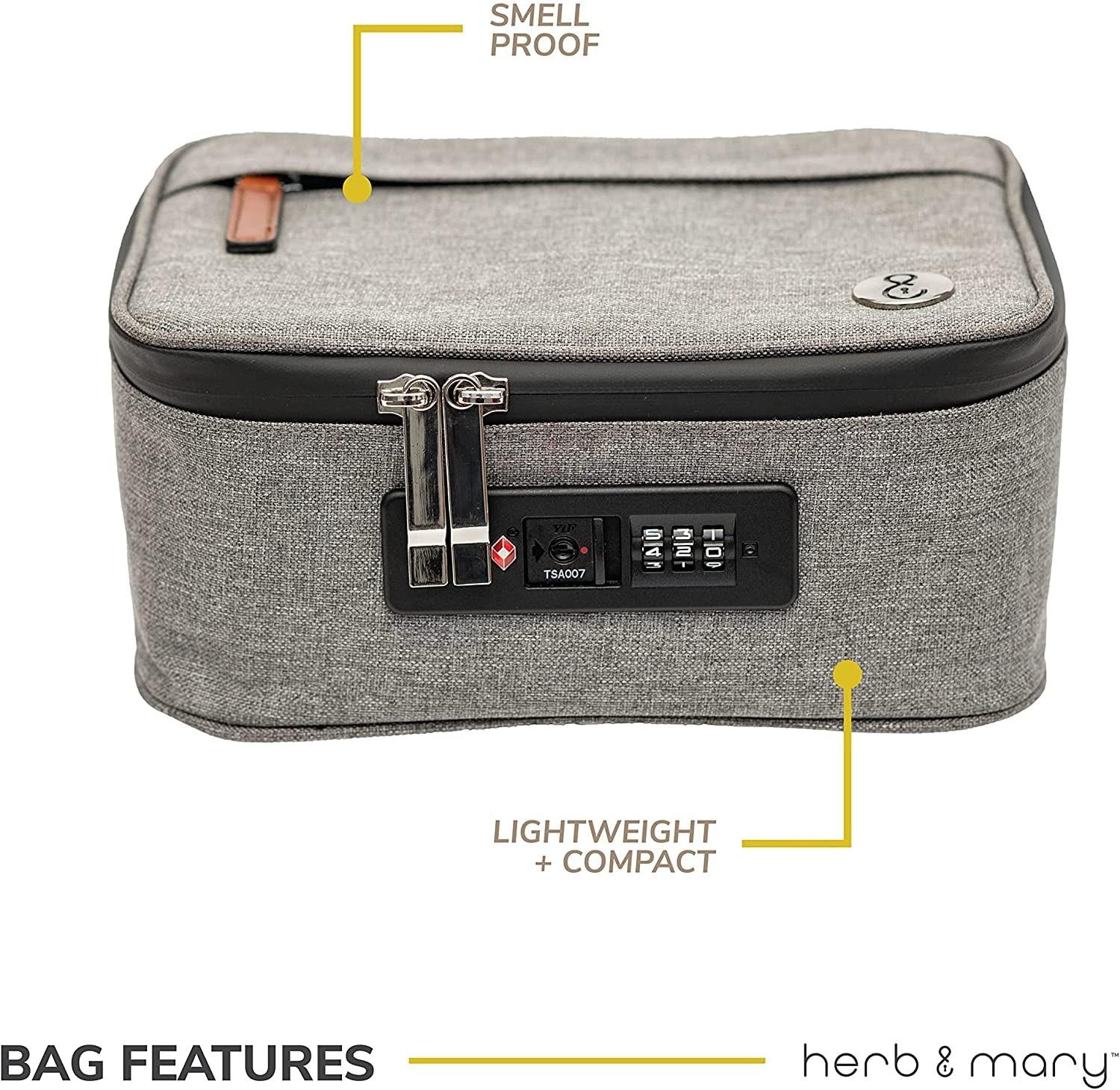 Herb & Mary | Smell Proof Accessories Storage Stash Case w/Integrated Combo Lock (Medium) Secondary image