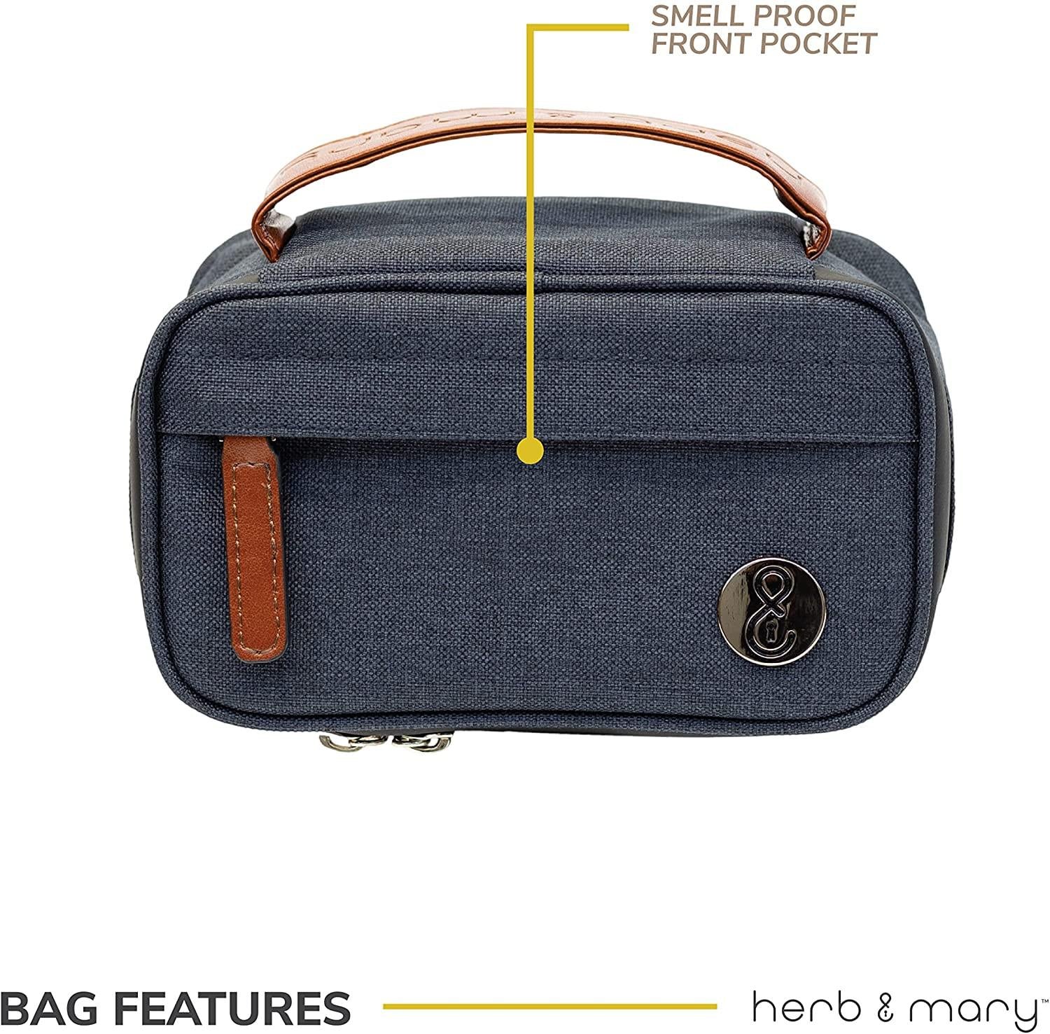 Herb & Mary | Smell Proof Accessories Storage Stash Case w/Integrated Combo Lock (Small)