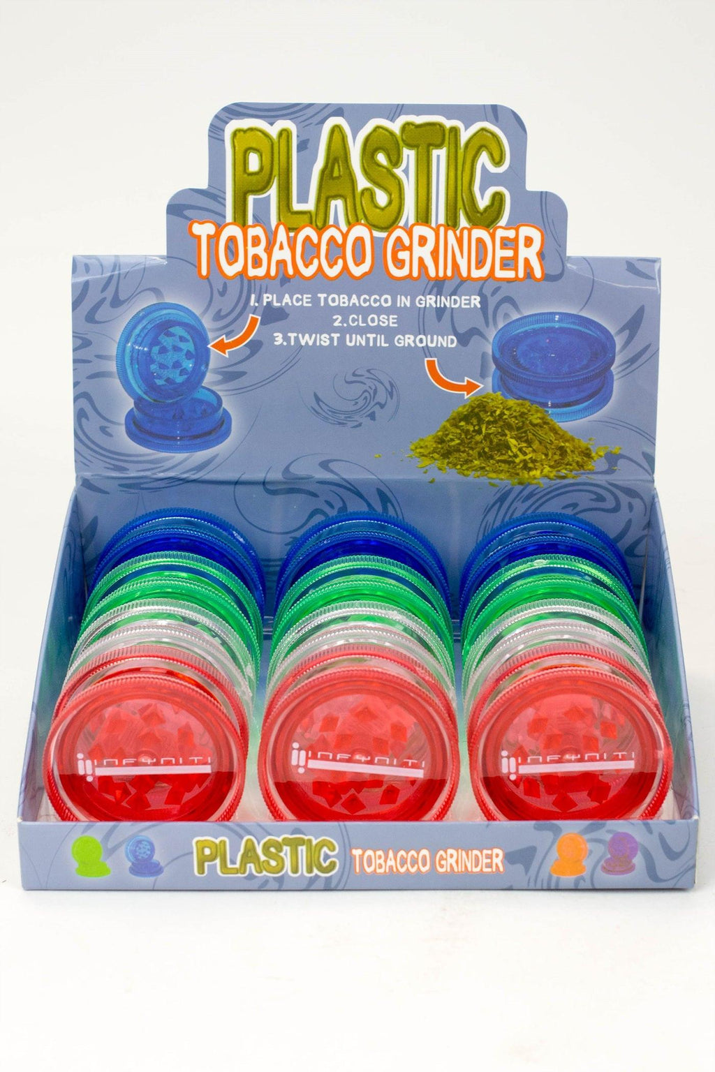 Infyniti 2 parts plastic grinder Box of 12 ( GR5323 )