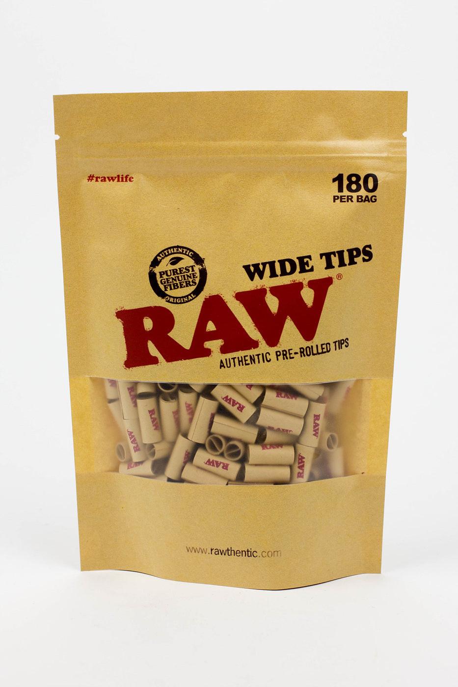 Raw Rolling paper pre-rolled WIDE filter tips Bag of 180 Main image