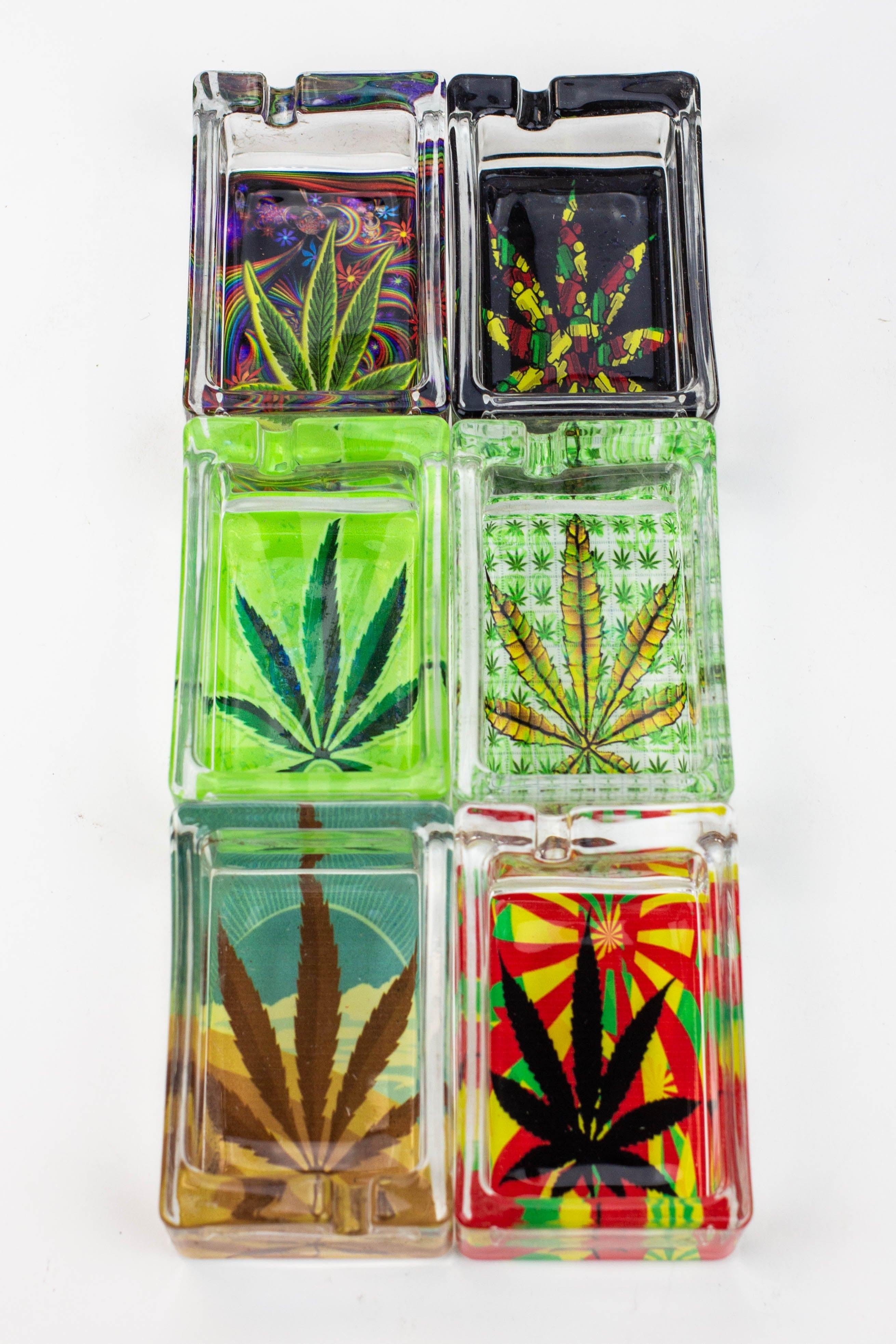 Rectangle glass ashtray Box of 6