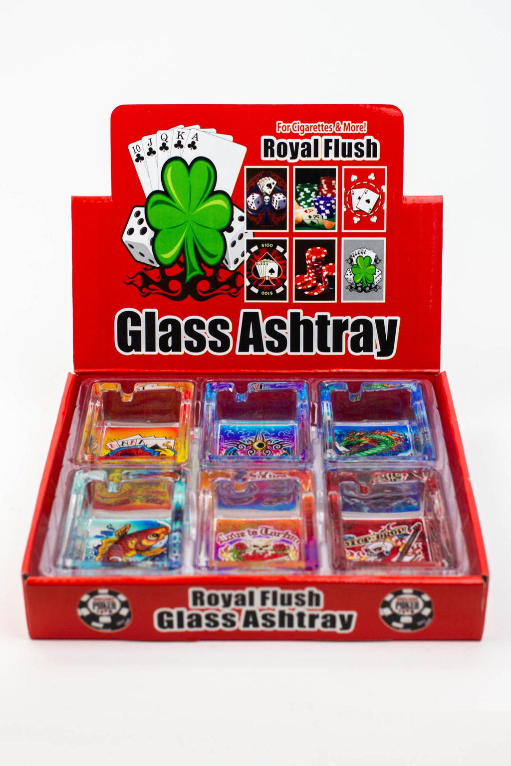 Rectangle glass ashtray Box of 6