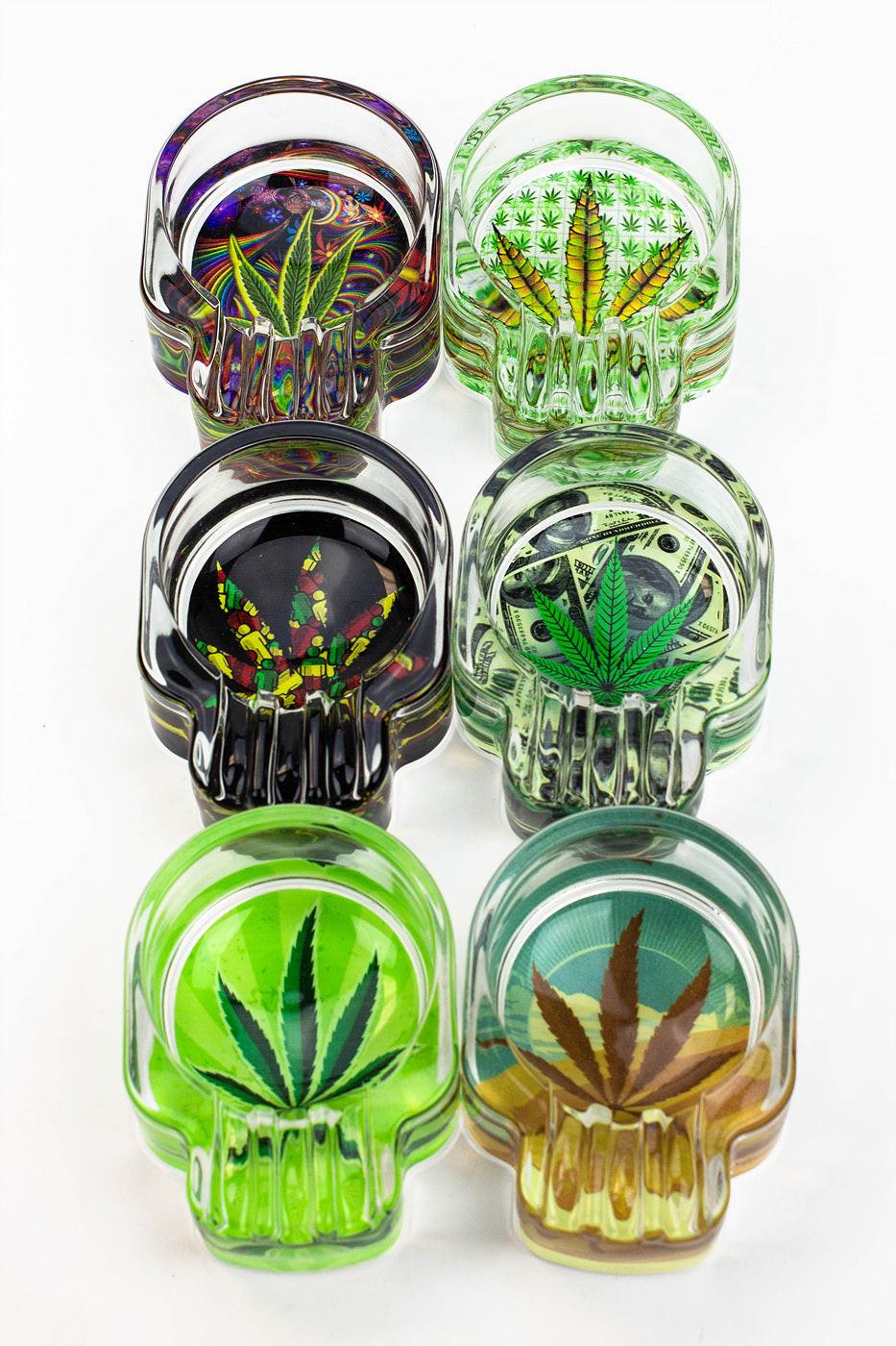 Skull shape glass ashtray Box of 6