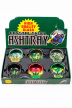 Skull shape glass ashtray Box of 6