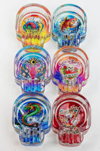 Skull shape glass ashtray Box of 6