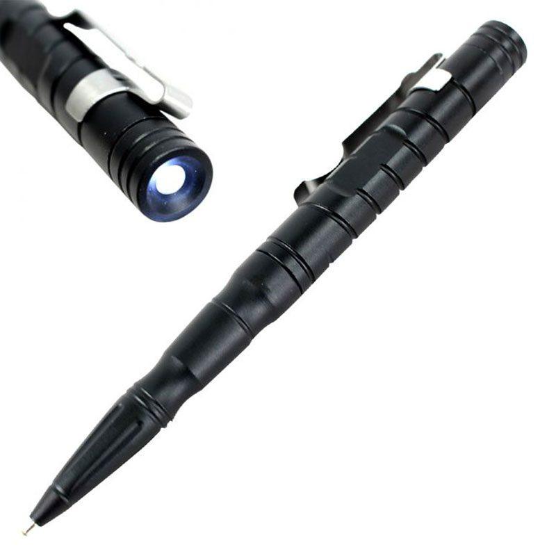 6″ Tactical Pen with LED Light – Black Self-Defense & Utility Tool [9803] Main image