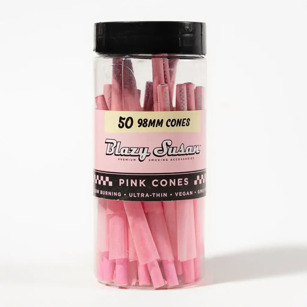 Blazy Susan | Pink Pre-Rolled Cones – 98mm - 50-Count Jar Main image