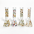 10" Cartoon Mushroom Design Glass Beaker Bong – Glow in the Dark