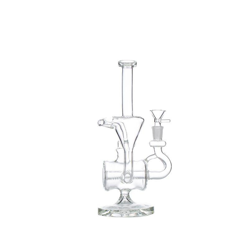 11″ Clear Recycler Glass Bong with inline diffuser [C8032]
