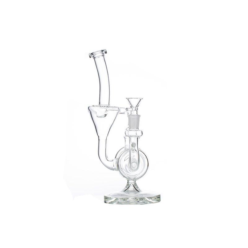 11″ Clear Recycler Glass Bong with inline diffuser [C8032]