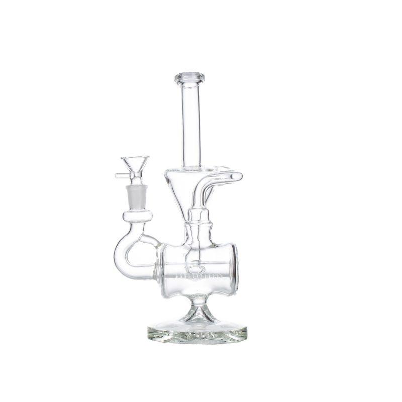 11″ Clear Recycler Glass Bong with inline diffuser [C8032]