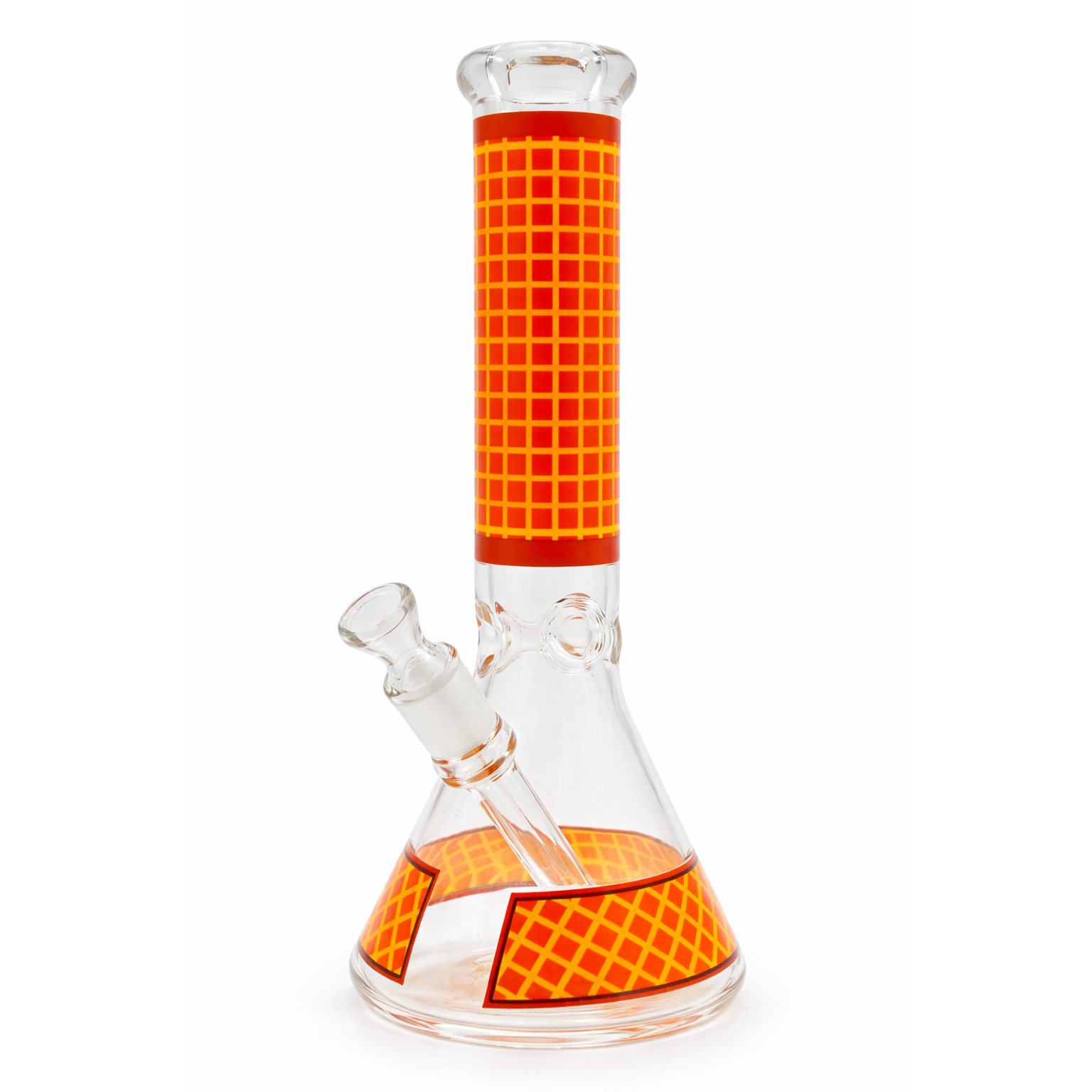 Infyniti | 14" Orange Check beaker 7 mm glass bong [GP1799ORG] Main image