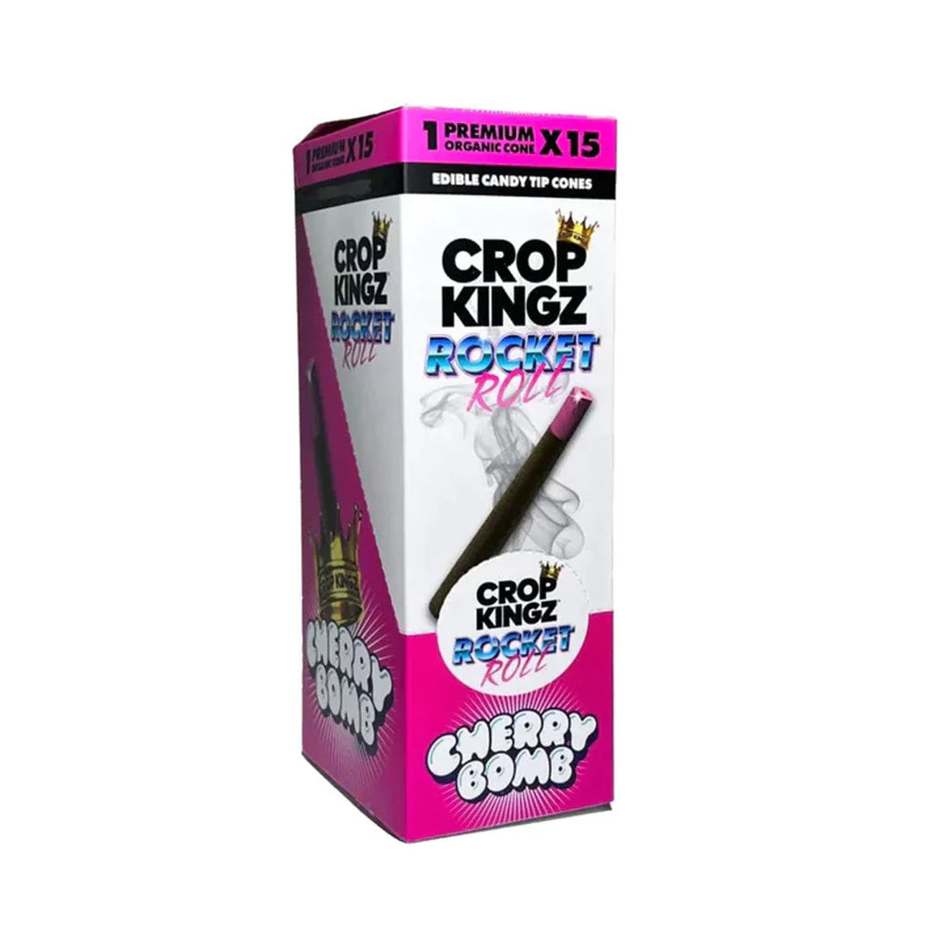 Crop Kingz | Rocket Rolls – Pre-Rolled Hemp Cones with Edible Candy Tip (15 Packs / Box).