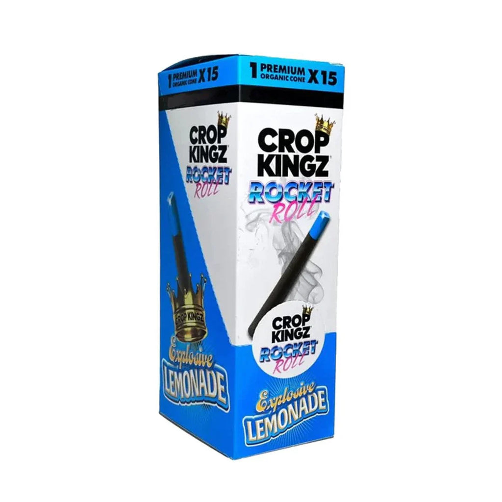 Crop Kingz | Rocket Rolls – Pre-Rolled Hemp Cones with Edible Candy Tip (15 Packs / Box).