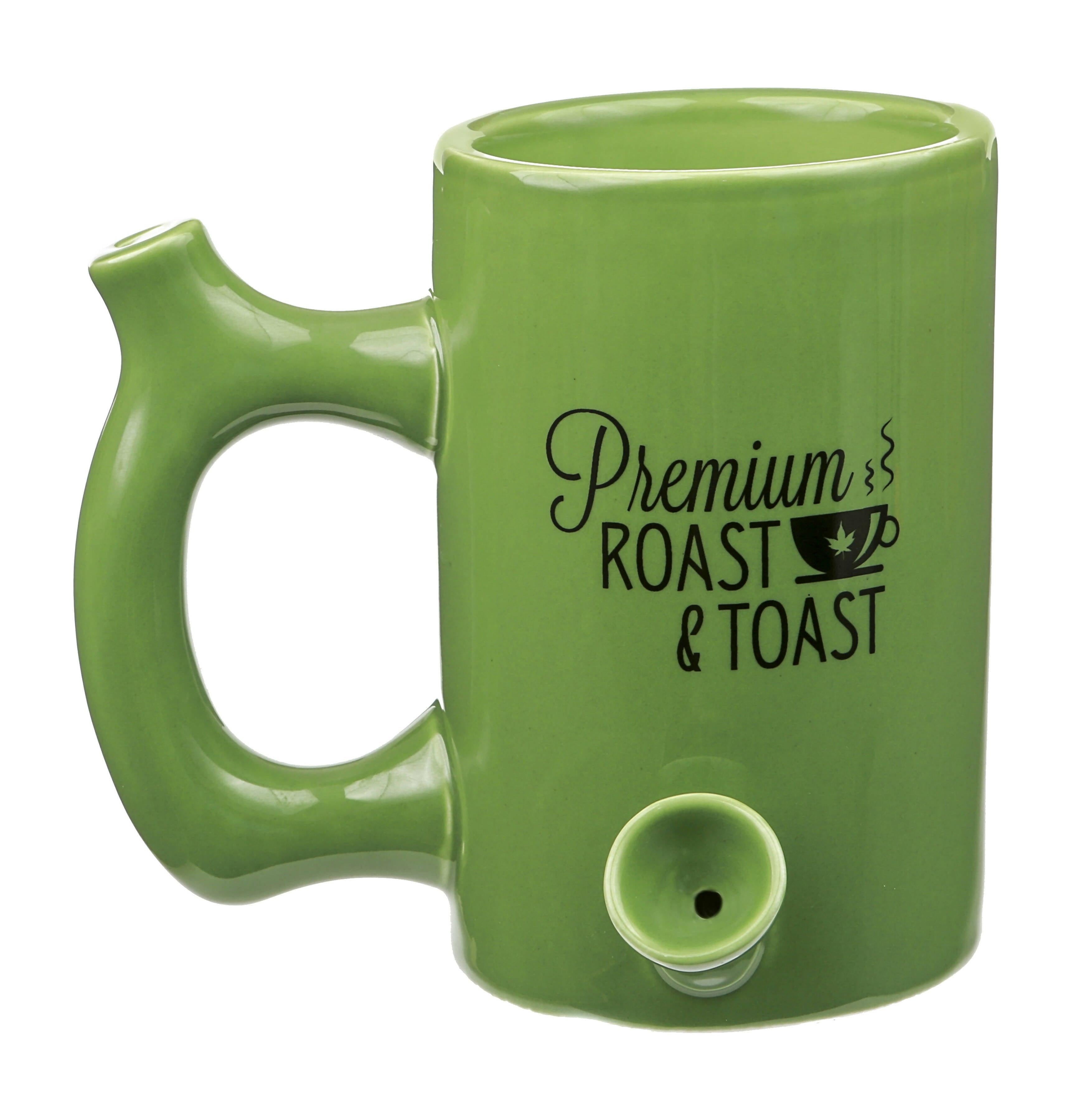 GREEN ROAST & TOAST PIPE MUG WITH BLACK PRINT Main image