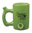 GREEN ROAST & TOAST PIPE MUG WITH BLACK PRINT