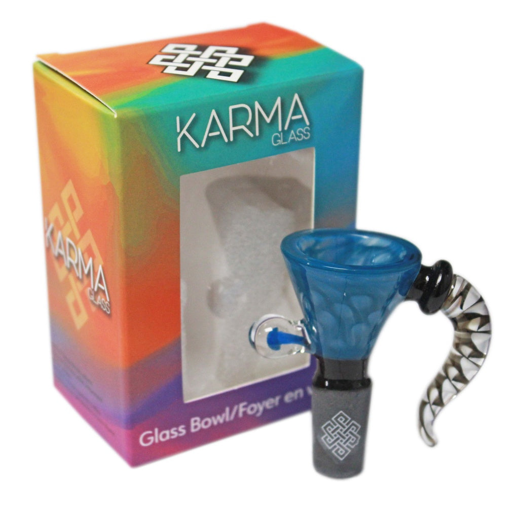 Karma | 14mm Honeycomb, Black Joint Glass Bowl  (Purple) Secondary image