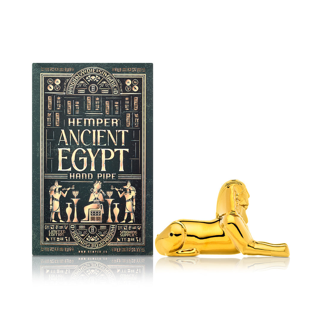 Hemper | 5" Ancient Egypt Hand Pipe – Sphinx Gold Edition [PP6062] Main image