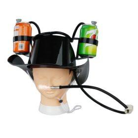 Party Sip Hands-Free Dual Drink Drinking Helmet – Cowboy Hat Main image