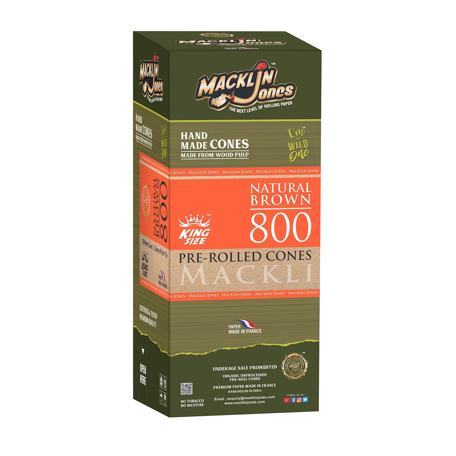 Macklin Jones - Natural Brown King Size Pre-Rolled cones Tower 800 Main image