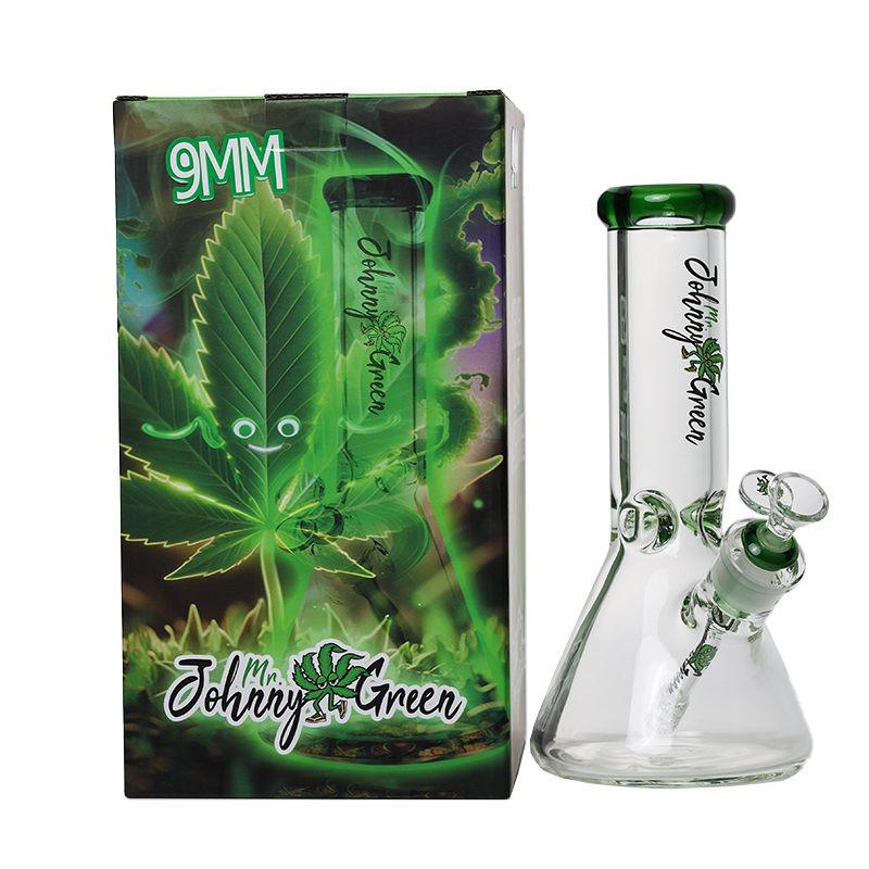 Johnny Green | 10″ Beaker Bong – 9MM Thick with Elephant Joint & Grid Percolator (MJG-001)