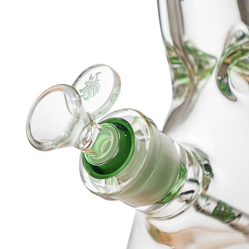 Johnny Green | 10″ 9mm Beaker Bent Neck with Grid Percolator Slide – Green (MJG-006)