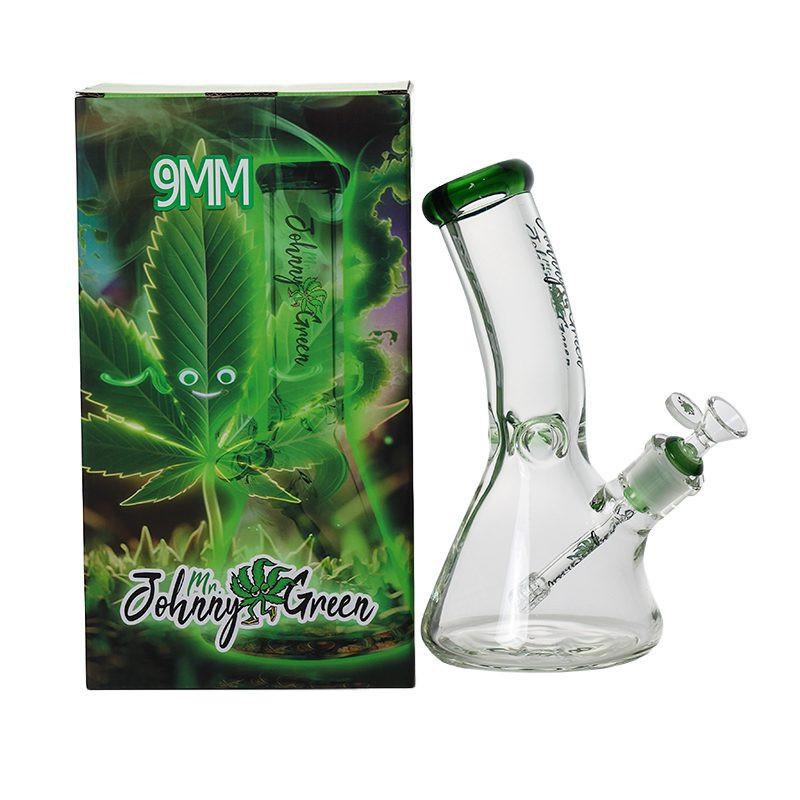 Johnny Green | 10″ 9mm Beaker Bent Neck with Grid Percolator Slide – Green (MJG-006) Secondary image