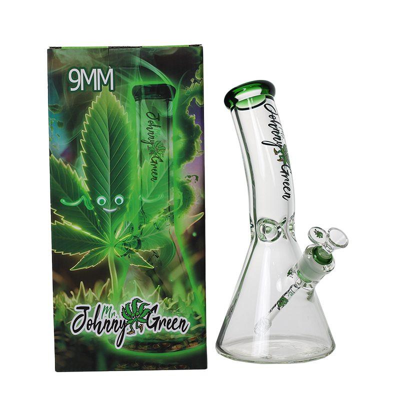Johnny Green | 12″ 9mm Beaker Bent Neck with Grid Percolator Slide – Green (MJG-007) Secondary image