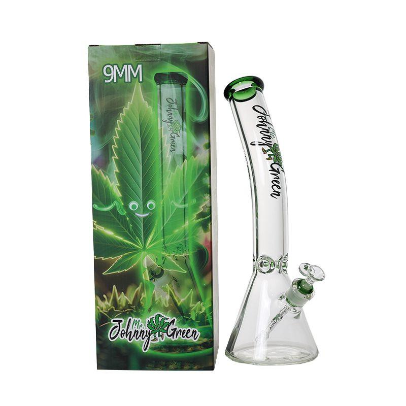 Johnny Green | 16″ 9mm Beaker Bent Neck with Grid Percolator Slide – Green (MJG-008) Secondary image