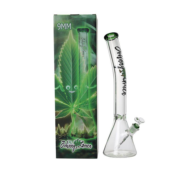 Johnny Green | 20″ 9mm Beaker Bent Neck with Grid Percolator Slide – Green (MJG-009) Secondary image