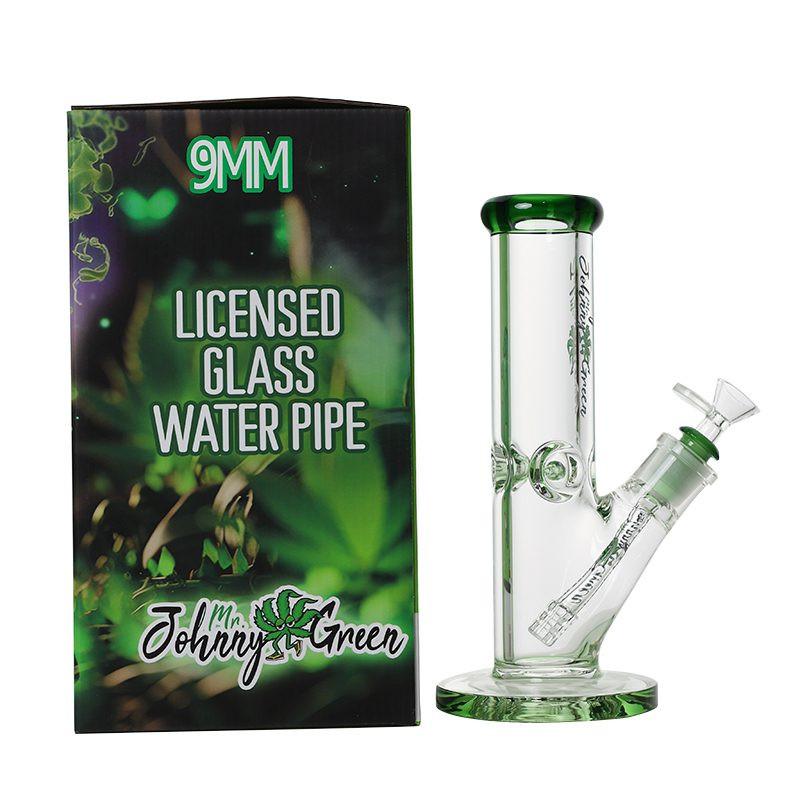 Johnny Green | 10″ 9mm Straight Tube with Grid Percolator Slide – Green (MJG-011) Secondary image