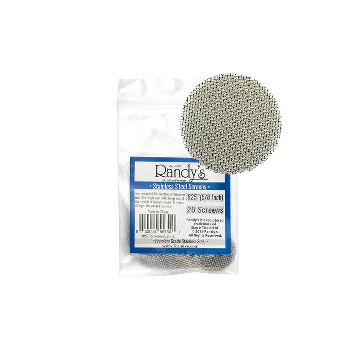 Randy’s® | 0.625" Screens – Jar of 20 (36 Jars / 720 Screens Total)