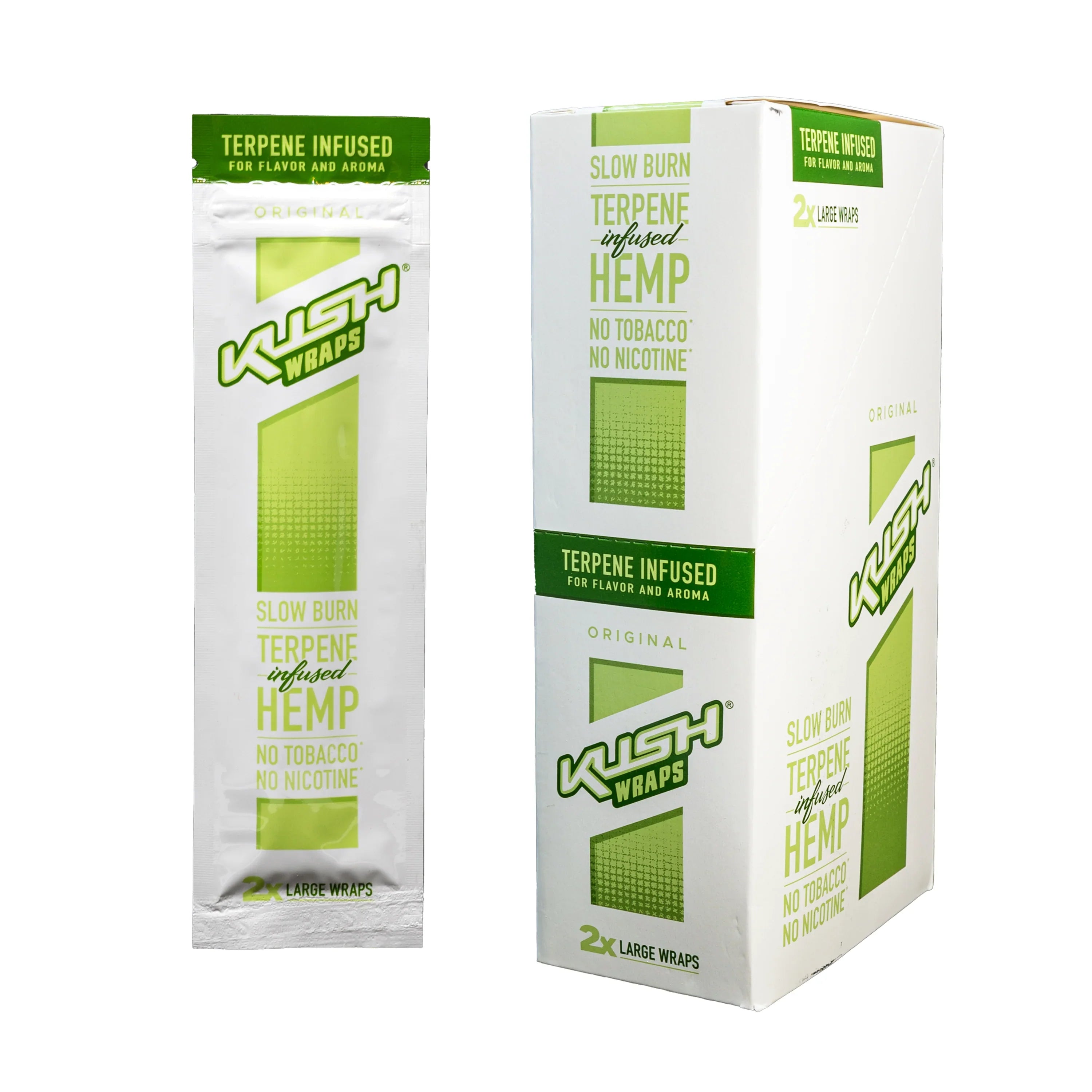 KUSH® | Terpene Wraps – 2 Pack (15 Pouches / Box).