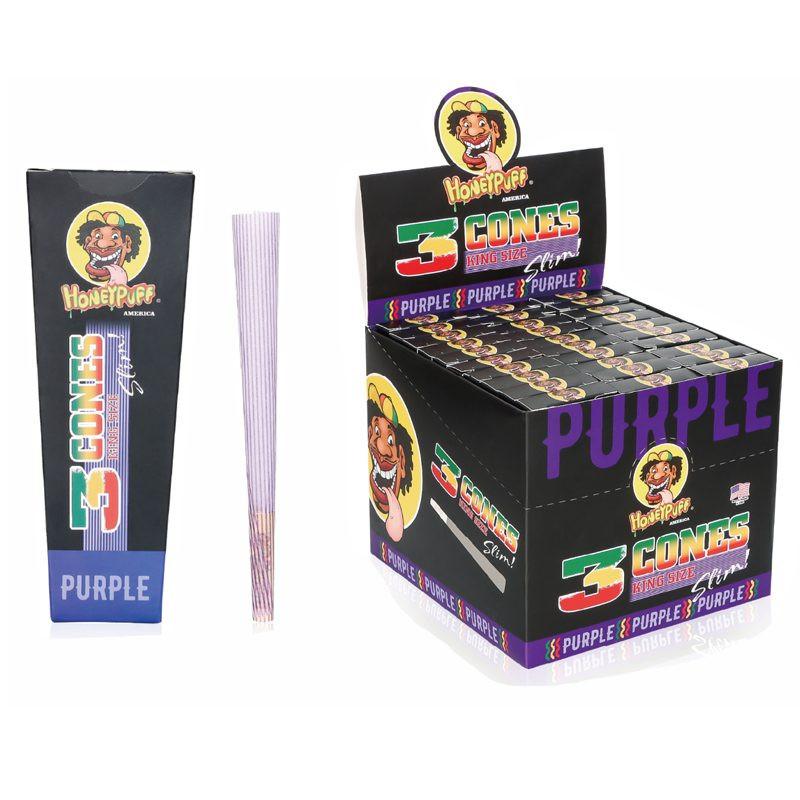 HoneyPuff | Pre-Rolled Cones – Slim Colored Paper (King Size, 20 Packs/Display) [P8203] Secondary image
