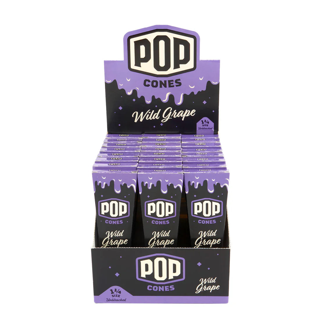 Pop Cones | 1 1/4 6pk Pre-Rolled Cones with Flavor Tip 24ct Display