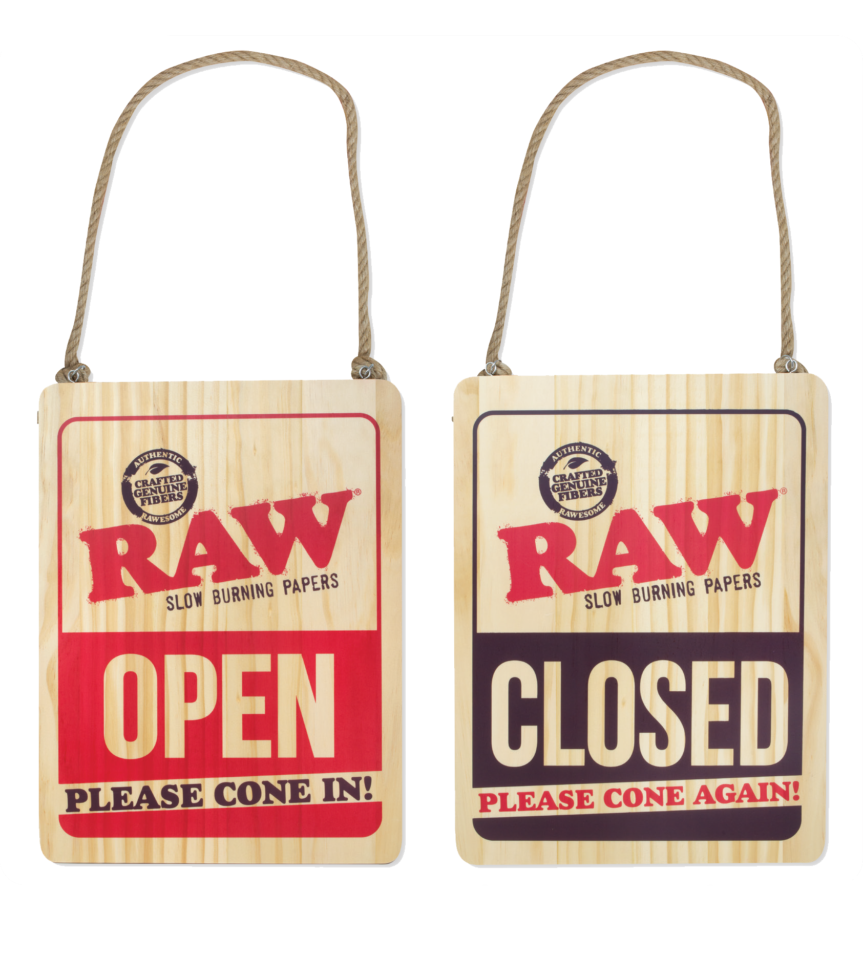 RAW | WOODEN OPEN & CLOSED SIGN Main image
