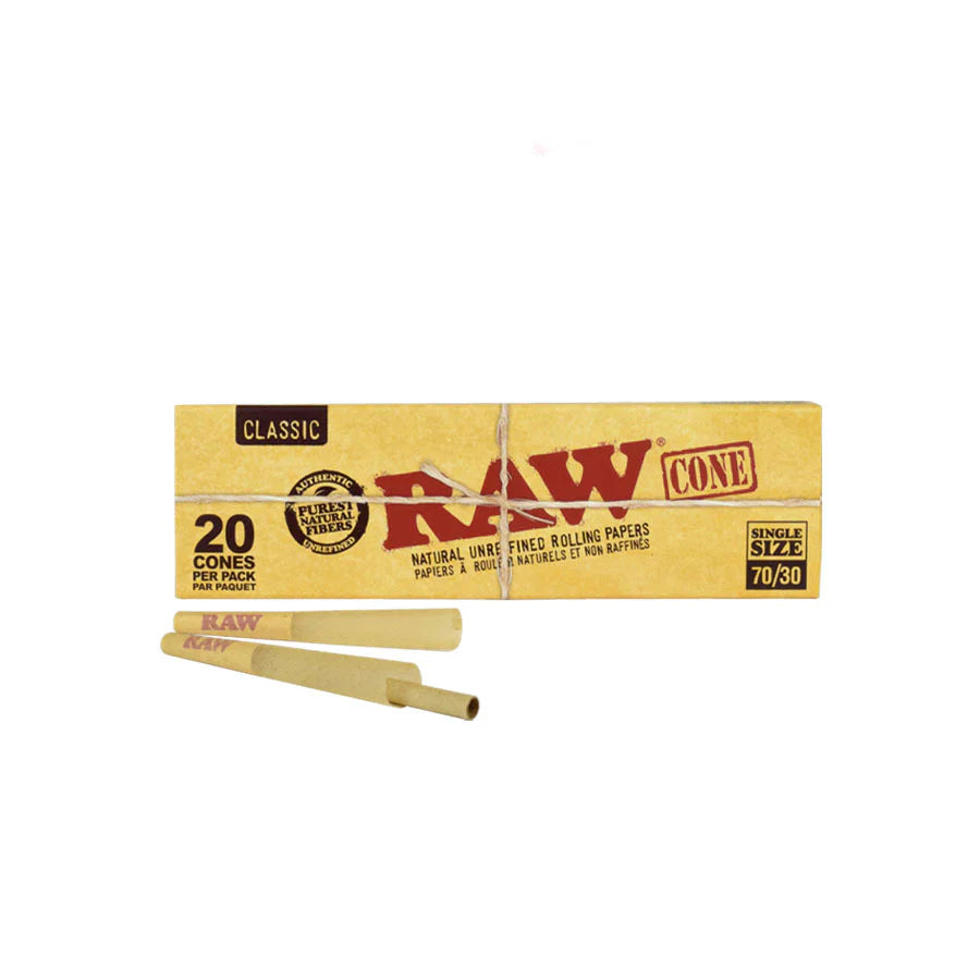 RAW Classic pre-rolled cones single size 70/30