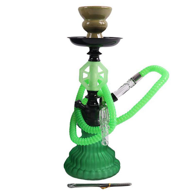 12" Hookah Single Hose, HEX Shape Green Color [SMKE-013] Main image